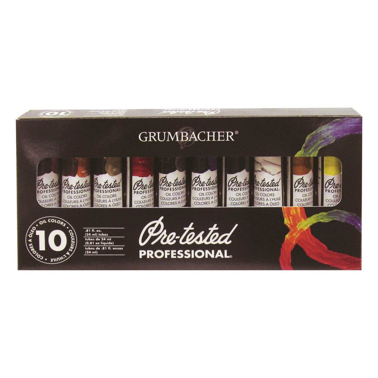 Grumbacher Academy Oil Paint, 24ml/0.81 oz Tube, 10-Color Set